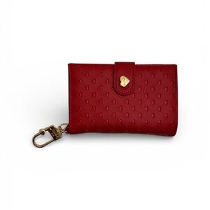 Betsey Johnson Red Heart Wallet Card Holder Keychain Clip